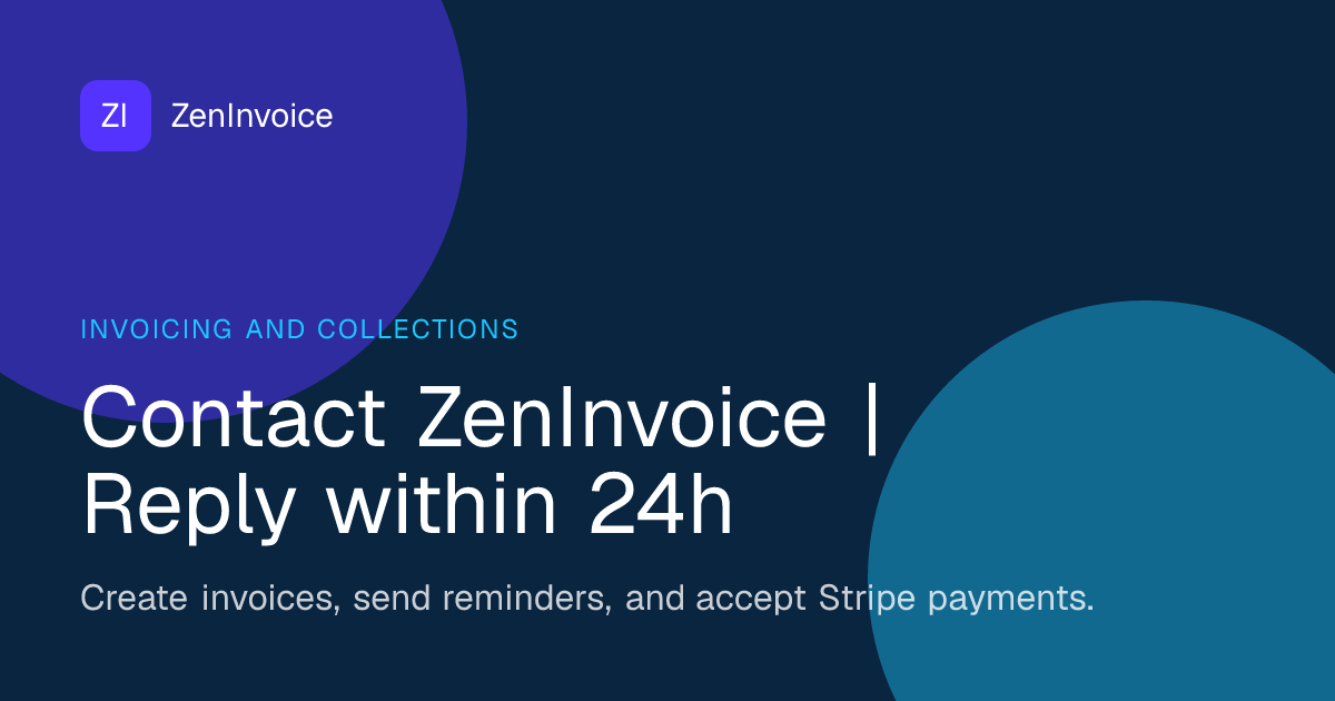 Contact ZenInvoice | Reply within 24h | ZenInvoice